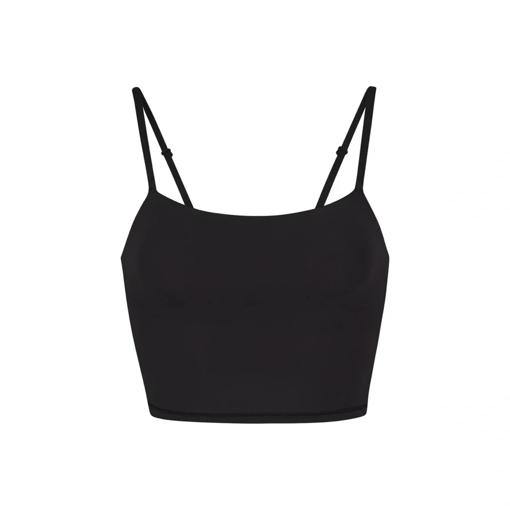 SKIMS NWT Fits Everybody Cropped Cami Top Bralette Size XS Onyx Black Straps - Picture 4 of 6